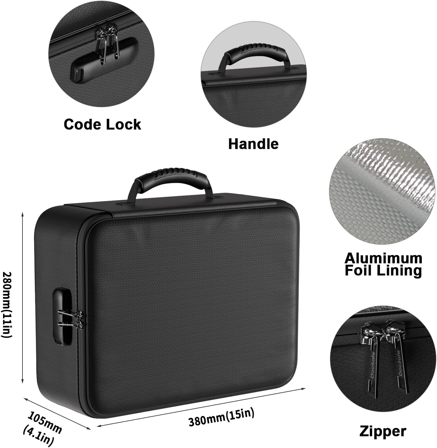 DocSafe 5200°F Document Organizer with Lock,Upgraded Heat Insulated Fireproof&Waterproof Box 8 Layers File Organizer,Portable Home Travel Safe Storage for Important Documents, Files and More - Image 9