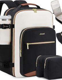 Large Travel Backpack for Women & Men, 40L Carry on Backpack for Airplanes, TSA Personal Item Travel Bag fits 17" Laptop, Waterproof Travel Essentials Airline Approved with 3 Packing Cubes